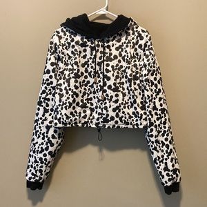 Paint spatter cropped hoodie